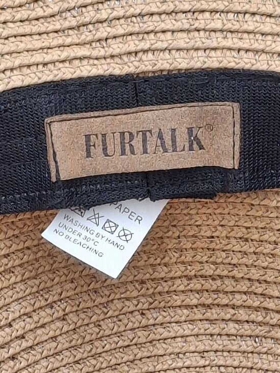 Furtalk Wide-Brim Straw Sun Hat With Black Ribbon Bow Summer Beach Hat